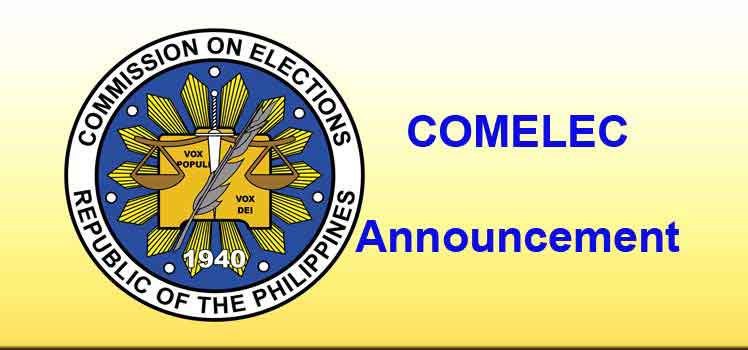 Comelec Announcement