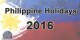 Philippine Holidays 2016