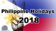 Philippine Holidays 2018