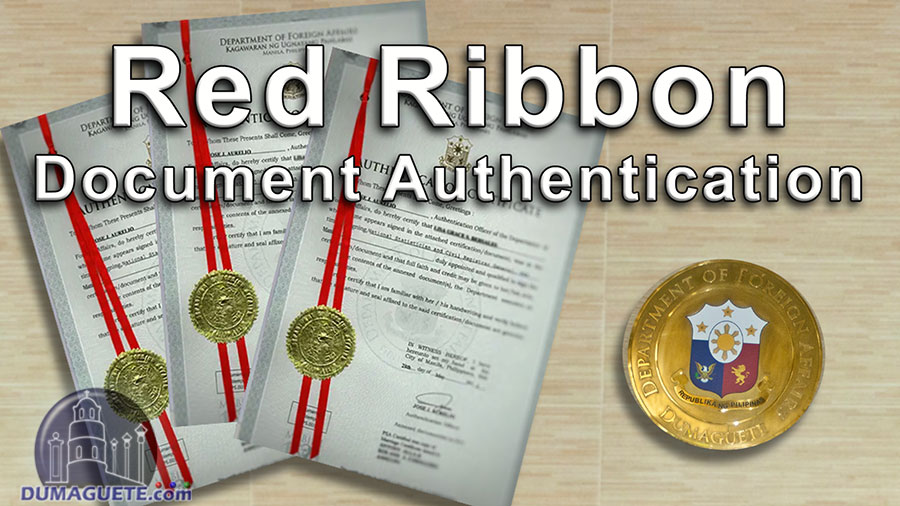 Red Ribbon Document Authentication DFA Philippines Dumaguete