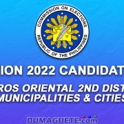 Election 2022 Candidate List– Negros Oriental 2nd District Municipalities & Cities