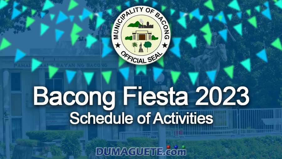 Bacong Fiesta 2023 Schedule of Activities