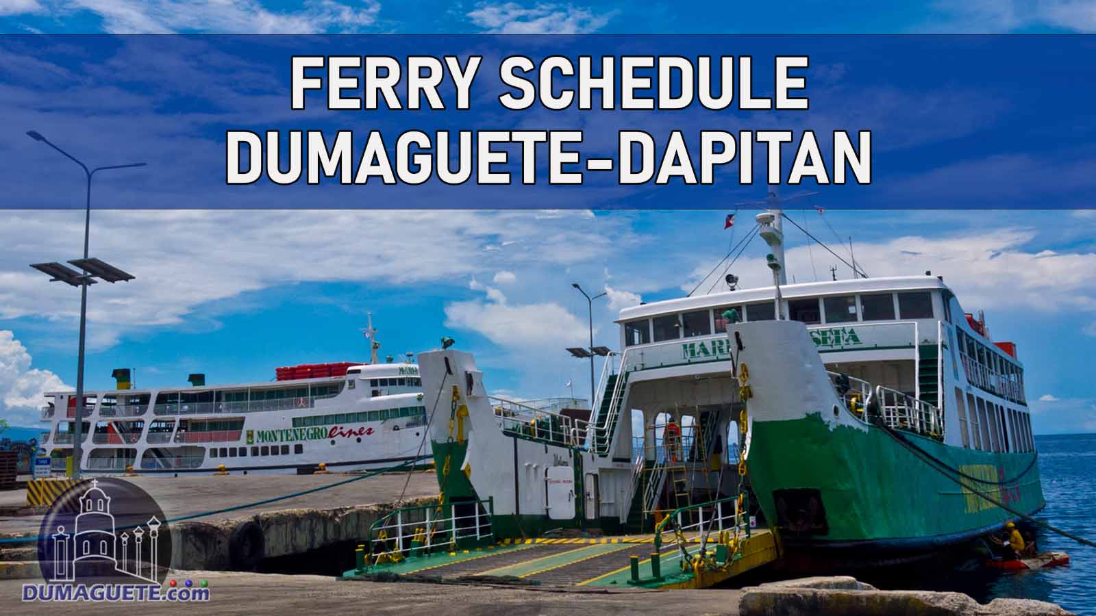 Ferry Schedule from Dumaguete to Dapitan