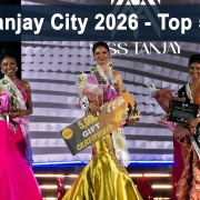 Miss Tanjay City 2026 Top 5 finalists during the Question and Answer competition